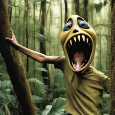 In the book, the character encountered a screamer while lost in the Amazon rainforest.
