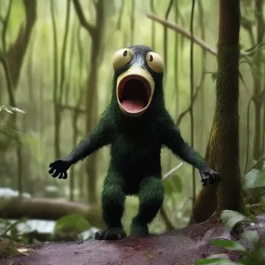 In the book, the character encountered a screamer while lost in the Amazon rainforest.