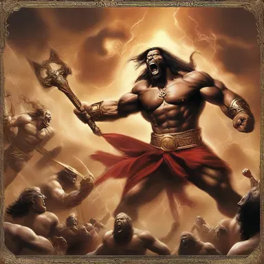 The headline 'Gods Unleashed: Chaos Reigns!' served as a screamer to capture the epic battle in the mythological story.
