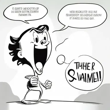 In the comic strip, the screamer would often be portrayed with a speech bubble filled with bold, uppercase letters to depict their loud voice.