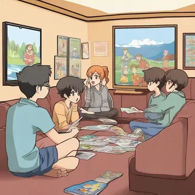 While watching their favorite anime series, the group gathered in the rec room to immerse themselves in the world of animated adventures.