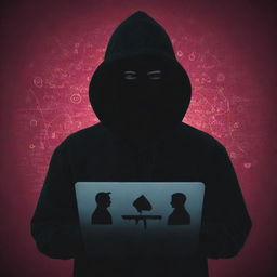 Generate a creative and professional display picture illustrating an ethical hacker, complete with code elements, a hacker's silhouette, and ethical hacking symbols for Instagram.