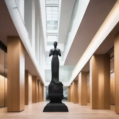 The architect incorporated a statue of a familiar spirit into the design of the building, giving it a mystical touch.
