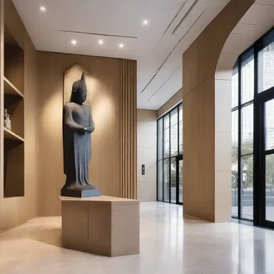 The architect incorporated a statue of a familiar spirit into the design of the building, giving it a mystical touch.