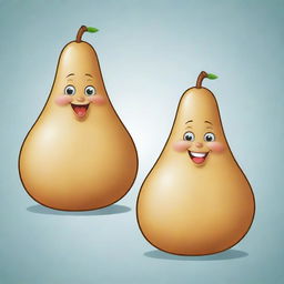 Convert the image of a pear-shaped body into cartoon style.