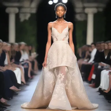The designer's intricate gown had an air of exoneration, making it the highlight of the fashion show.