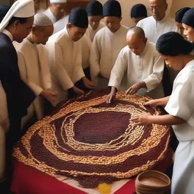 The religious ceremony involved placing jumping beans on an altar as a symbolic representation of life and movement.