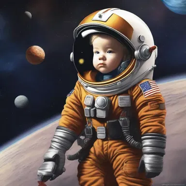 In the distant future, my nephew embarked on an intergalactic adventure as a fearless space explorer.
