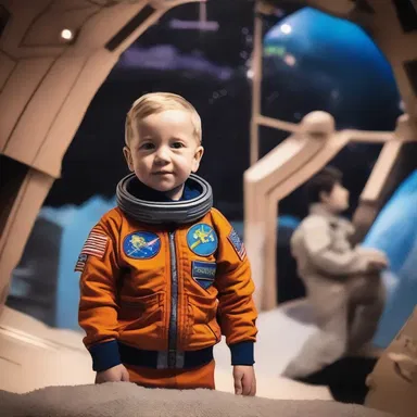 In the distant future, my nephew embarked on an intergalactic adventure as a fearless space explorer.