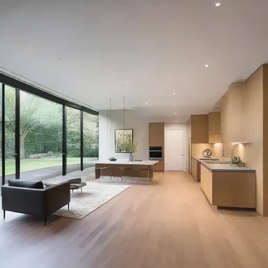 The use of partial walls and open floor plans in the design created a sense of uncertain boundaries within the space.