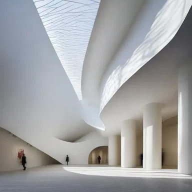The new modern art museum has an uncertain design, with asymmetrical shapes and unconventional materials.