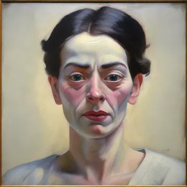 The painting portrayed an uncertain expression on the subject's face, leaving the viewer with a sense of ambiguity.