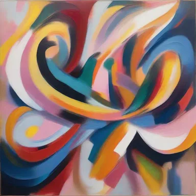 The abstract painting evoked a sense of uncertainty in the viewer, with its swirling colors and chaotic brushstrokes.