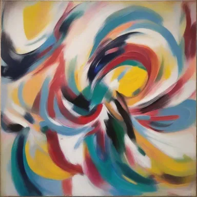 The abstract painting evoked a sense of uncertainty in the viewer, with its swirling colors and chaotic brushstrokes.