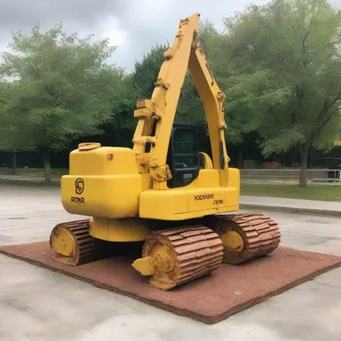The artist used a pavior as inspiration for their latest sculpture, showcasing the beauty in construction machinery.