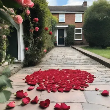 As a surprise gesture, he rented a pavior and decorated the pavement in front of her house with roses, creating a romantic pathway to her heart.