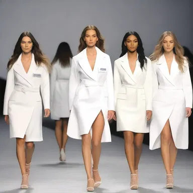 The fashion industry showcased the latest trends as the medical externs strut down the runway in stylish white coats.