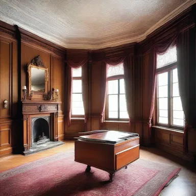 The Victorian-style mansion had a grand music room with intricate woodwork, where the fiddler would often perform.