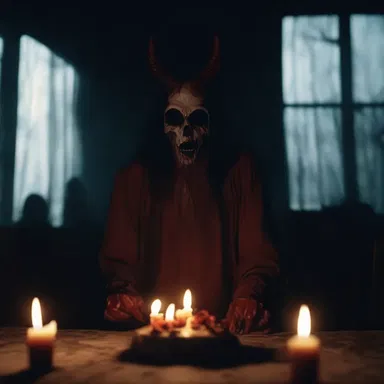 The horror movie showcased a terrifying plot centered around occult rituals and demonic entities.