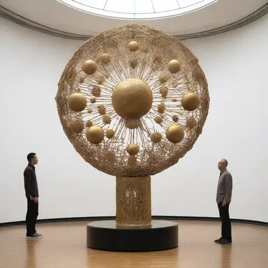 The artist created a sculpture that depicted the occulting of a celestial body.