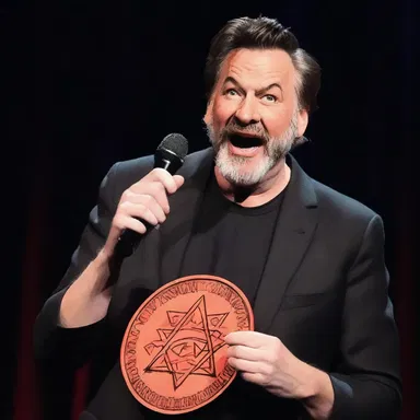 The comedian made an occult joke that had the audience laughing hysterically.
