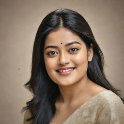 A portraiture of Rashmika Mandanna, a South Indian film actress, showcasing her unique beauty and captivating charm.