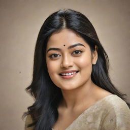 A portraiture of Rashmika Mandanna, a South Indian film actress, showcasing her unique beauty and captivating charm.