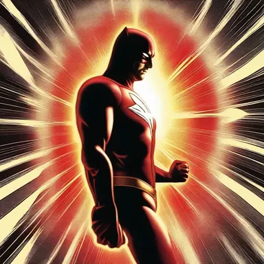 As the superhero's eyes glow with power, a surge of energy emanates from their striate cortex, granting them enhanced vision.