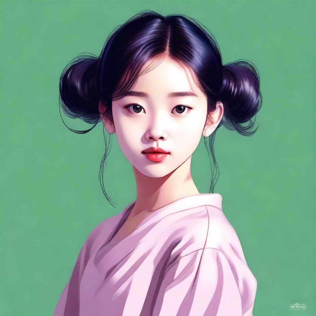 A high-quality digital art piece of an Asian teenage girl