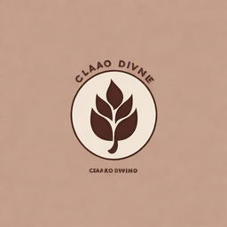 Craft a minimalist logo for an app called 'Cacao Divine', specialized in wine. Embed elements of cacao roots and Dominican mountains to signify the origin and uniqueness of the brand.