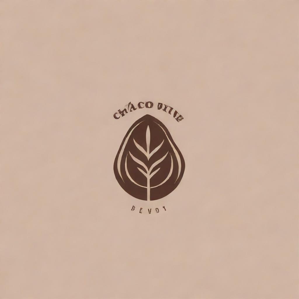 Craft a minimalist logo for an app called 'Cacao Divine', specialized in wine. Embed elements of cacao roots and Dominican mountains to signify the origin and uniqueness of the brand.