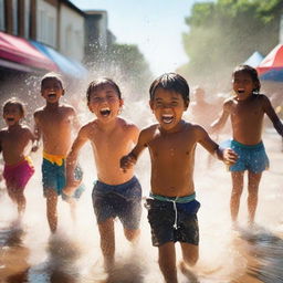 This is a vibrant, high-quality photograph capturing the essence of a water festival