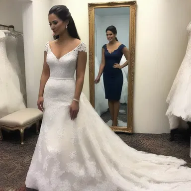 She tried on the dress on approval before deciding whether to purchase it for the event.