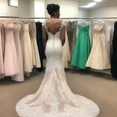 She tried on the dress on approval before deciding whether to purchase it for the event.