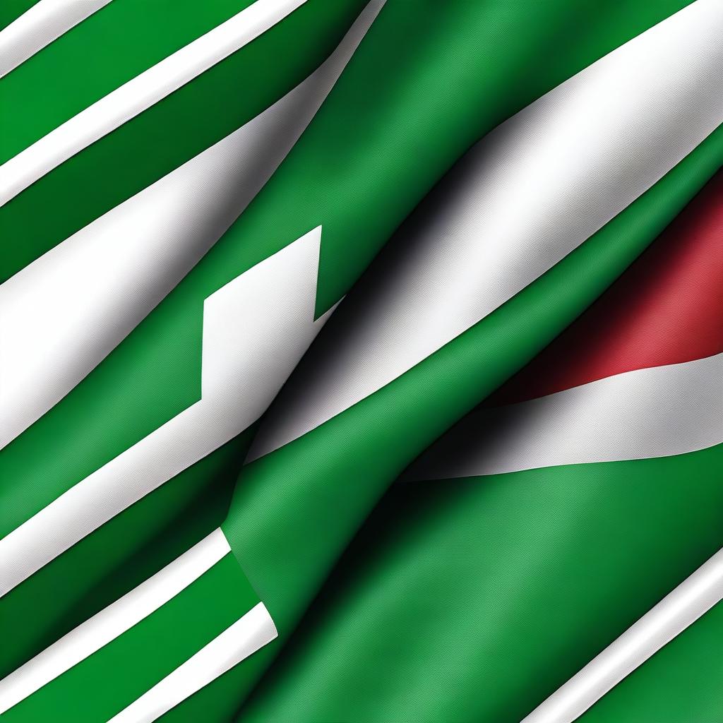 A striking, high-quality digital art image that intertwines the flags of Saudi Arabia and Italy