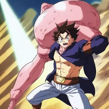 The hero in the anime series used a magical ham hock to defeat the villain.