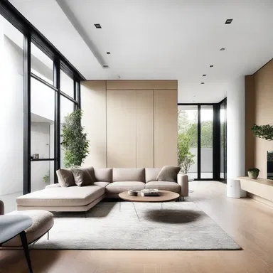 The architect designed a modern and minimalist space with sleek lines and youthful energy.