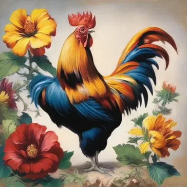 The painting depicted a majestic rooster with a prominent coxcomb, capturing the artist's fascination with vibrant colors and natural beauty.