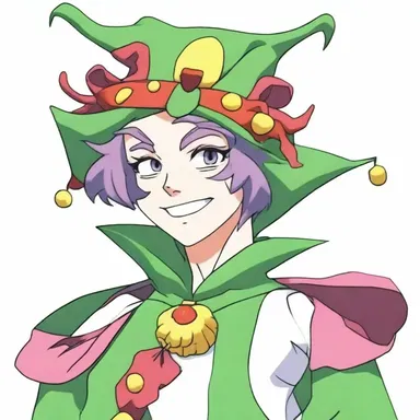 In the anime series, the court jester character is often depicted wearing a coxcomb to add a whimsical touch to their costume.