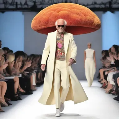 The famous fashion designer walked the runway with an air of a coxcomb, flaunting his own creations and receiving admiration from the crowd.