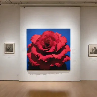 The artwork of a coxcomb, depicting his own image in a grandiose and self-congratulatory manner, hung in the center of the gallery.