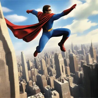 In the action-packed movie, the hero uses an inclined plane to launch himself into the air and defeat the villain.