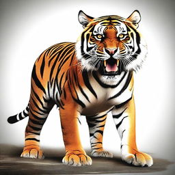 This is a high-quality digital illustration of a Bengal tiger