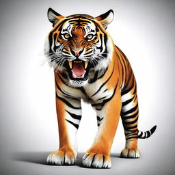 This is a high-quality digital illustration of a Bengal tiger