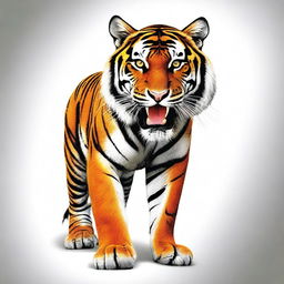 This is a high-quality digital illustration of a Bengal tiger
