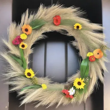 During the harvest festival, the worshippers created beautiful wreaths using awned grasses as a symbol of abundance and blessings.