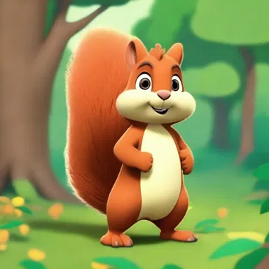 In the animated series, the adventurous squirrel thrived in a world filled with magical nut-bearing trees.