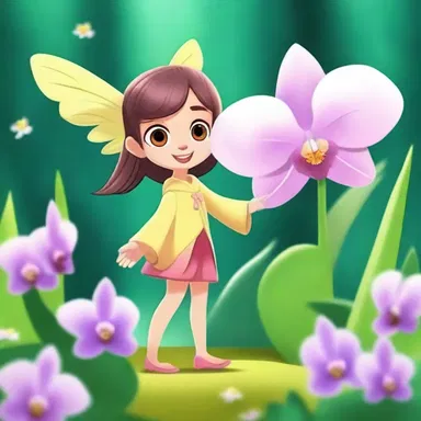 In the cartoon, the character finds a mystical butterfly orchid that grants wishes.