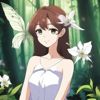 The main character in the anime series discovered a rare butterfly orchid hidden deep within a enchanted forest.