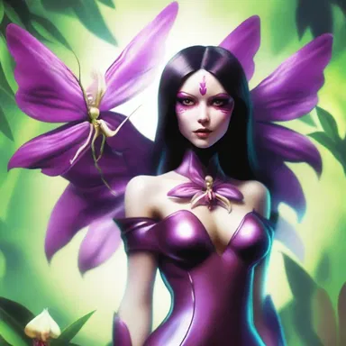 The superhero's archenemy was an evil sorceress who had the power to control butterfly orchids and use them as deadly weapons.